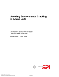 API RP 945 - Avoiding Environmental Cracking in Amine Units - 2008