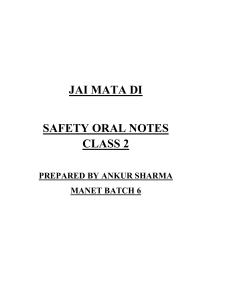 ANKUR SHARMA- SAFETY ORAL NOTES CLASS 2