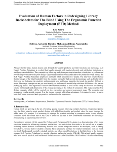 Evaluation of Human Factors in Redesigning Library  Bookshelves for The Blind Using The Ergonomic Function  Deployment (EFD) Method