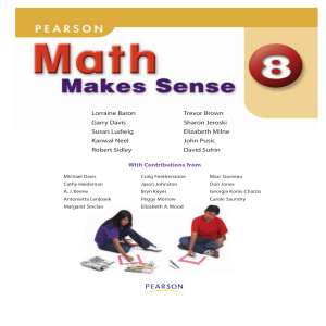 Math Makes Sense Textbook Grade 8