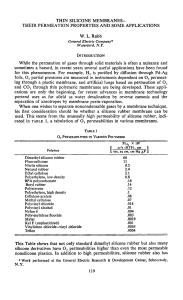 Annals of the New York Academy of Sciences - January 1968 - Robb - THIN SILICONE MEMBRANES‐THEIR PERMEATION PROPERTIES AND