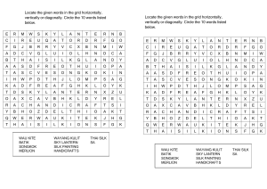 Locate the given words in the grid horizontally