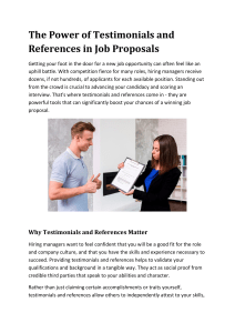 The Power of Testimonials and References in Job Proposals