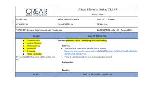B - Unit 2 - 2nd partial - Weekly Plan - Unidad Educativa Online CREAR