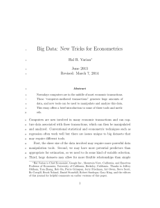 Big Data New Tricks for Econometrics