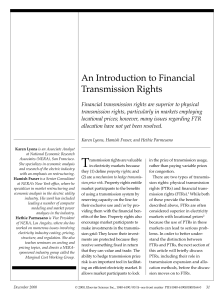 An introduction to Financial Transmission Rights