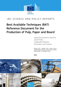 Best Available Techniques (BAT) Reference Document for the Production of Pulp, Paper and Board