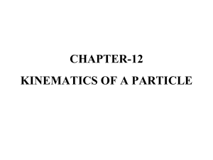 Kinematics of a Particle Lecture Notes