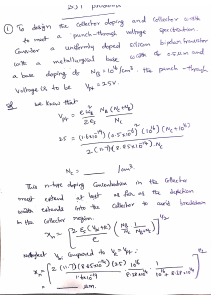 Bipolar Transistor Collector Doping Calculation