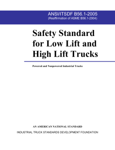 ANSI-ITSF B56.1 (2005) — Safety Standard for Low Lift and High Lift Trucks