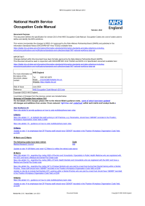 NHS Occupation Code Manual v20.0