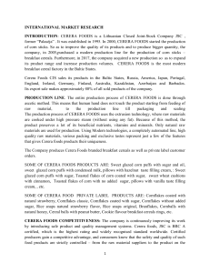 Cerera Foods Market Research: SWOT & Competitive Analysis