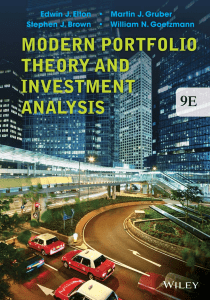 Modern Portfolio Theory and Investment Analysis, 9th Edition