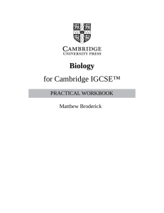 Cambridge IGCSE Biology Practical Workbook