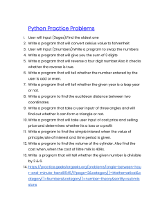 100 Python Practice Problems