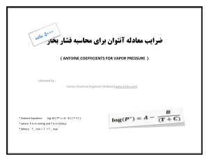 ANTOINE COEFFICIENTS FOR VAPOR PRESSURE[1][4619259]