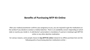 Benefits of Purchasing MTP Kit Online