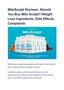 MitoSculpt Reviews  Should You Buy Mito Sculpt  Weight Loss Ingredients, Side Effects, Complaints