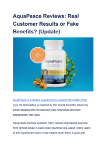 AquaPeace Reviews  Real Customer Results or Fake Benefits  (Update)