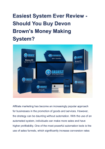 Easiest System Ever Review - Should You Buy Devon Brown's Money Making System 