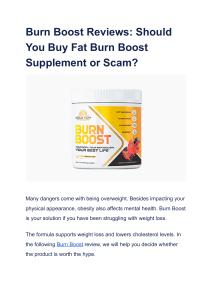 Burn Boost Reviews  Should You Buy Fat Burn Boost Supplement or Scam 