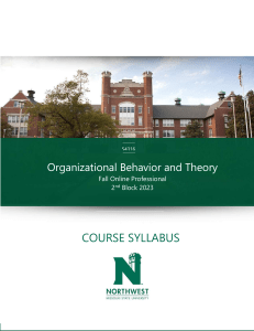 54316-85-86 Organizational Behavior and Theory - Nickerson 