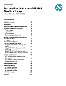 Best practices for Oracle and HP 3PAR StoreServ Storage, Nov 2012 - 4AA4-4519ENW