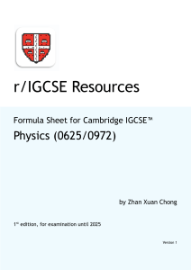 IGCSE Resources - Physics formula sheet (FINAL)