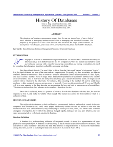 History of Databases