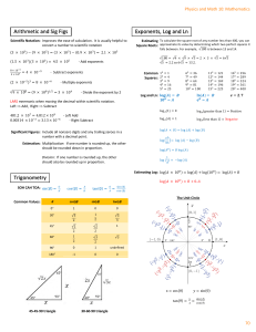 MCAT Review Sheets Math
