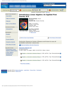Solution of Introductory Linear Algebra - An Applied First- 8th Ed - by B. Kolman & D. R. Hill
