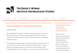 Harry Truman’s Yom Kippur Surprise – The David S. Wyman Institute for Holocaust Studies