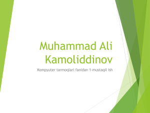 kompyuter tarmoqlari muhammadali 1 mustaqil ish