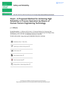 Heart A Proposed Method for Achieving High Reliability in Process Operation by Means of Human Factors Engineering Technology