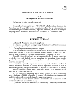 Lege privind protecția secretelor comerciale în Moldova