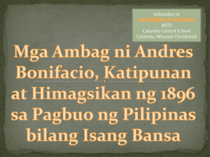 Mga Ambag ni Andress Bonifacio, Katipunan at Himagsikanng 1896 sa Pagbuo ng Pilipinas bilang Isang Bansa