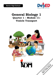 General Biology 1 11-12 Quarter 1 Module 11 Vesicle Transport Version1.0 GAPIT