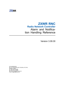 ZXWR RNC Radio Network Controller Alarm