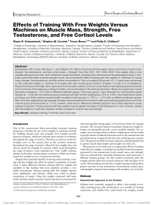 Effects of Training With Free Weights Versus Machines on Muscle Mass, Strength, Free Testosterone, and Free Cortisol Levels - Schwanbeck (2020)