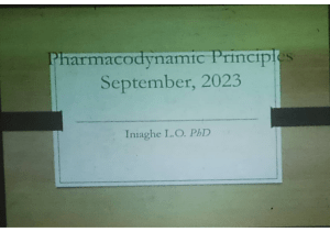 Introduction to Pharmacodynamics