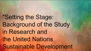 Background of the study and the SDG