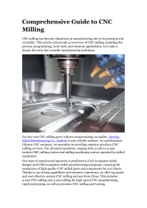 Comprehensive Guide to CNC Milling