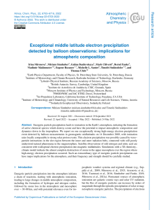 Exceptional middle latitude electron precipitation