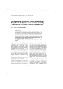 Multidimensional Assessment of Emotion Regulation and Dysregulation