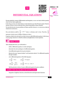 Differential Equations: Definitions, Order, and Solutions