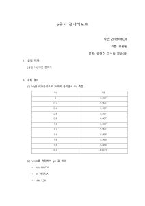 [전자공학응용실험]6주차 실험 다단 증폭기 결과보고서 김현수교수님분반 2019706008 유동환