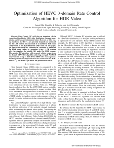 Optimization of HEVC λ-domain rate control algorithm for HDR video