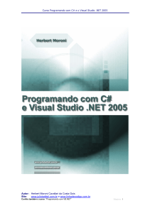 PROGRAMANDO COM C  E VISUAL STUDIO.NET 2005