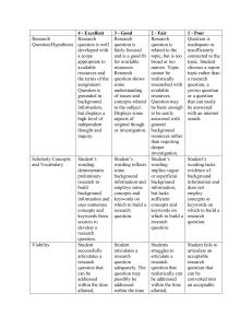 Research Question Rubric