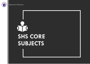 SHS CORE SUBJECTS MELCs